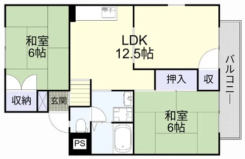 シャルムナガイ A棟【205号室】の間取り