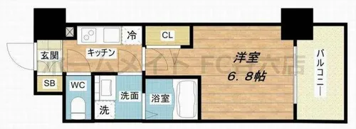 レジュールアッシュ桜宮リバーテラス【3階】の間取り