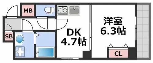 ジェイ・プライド上本町ヒルズ【8階】の間取り