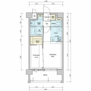 ネストピア福岡空港駅前【2階】の間取り