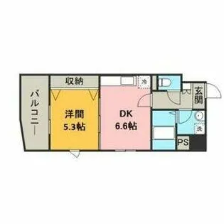 スタンドリバー天神南【6階】の間取り