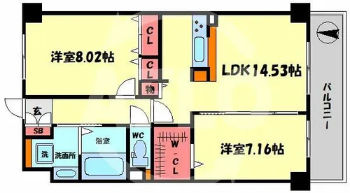 エスヴェール北梅田【3階】の間取り
