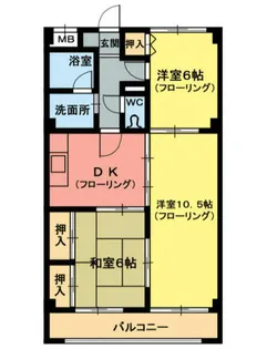 サンライトマンションⅢ 西棟【1階】の間取り