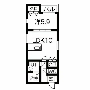 TRYⅠ鳥羽見【101号室】の間取り