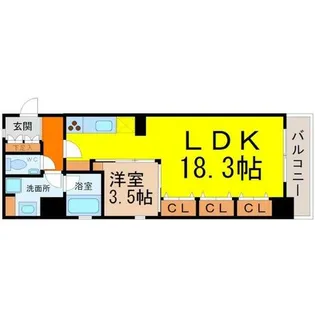 C.P.Pure1608【9階】の間取り