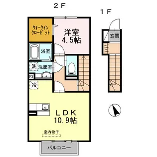 セジュール プランドール A棟【2階】の間取り