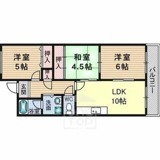 ラルス千里丘【2階】の間取り