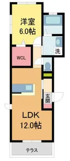 ベルデュール甲子園口【102号室】の間取り