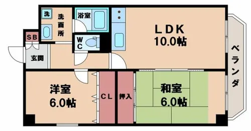 近鉄南大阪線今川駅5階建築37年【1階】の間取り