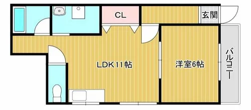 扇マンション【101号室】の間取り