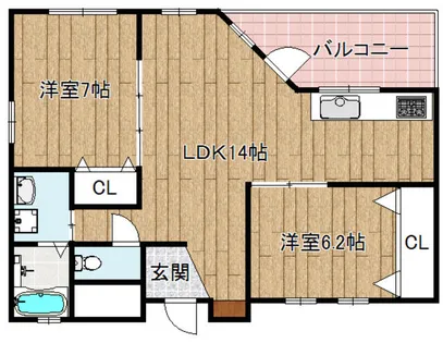 ウォールデンヒルズ【104号室】の間取り