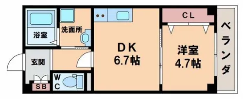 GARDENIA天王寺南【2階】の間取り