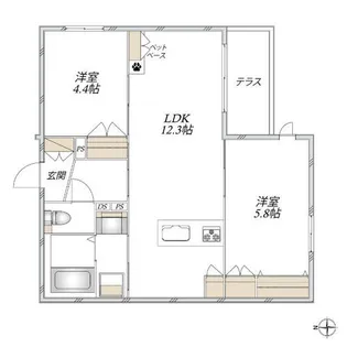 Maison Verite 武庫之荘【102号室】の間取り
