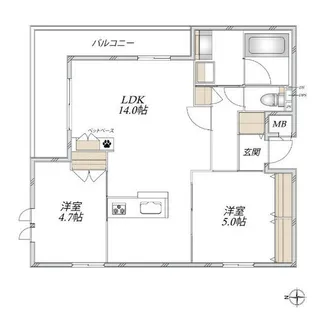 Maison Verite 武庫之荘【301号室】の間取り