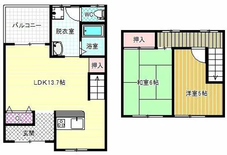 大阪府松原市三宅中1丁目【一戸建】の間取り