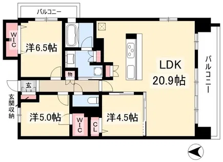 プレサンスロジェ金山セリエ【1104号室】の間取り
