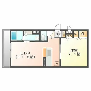 ベルメゾン福田【1階】の間取り