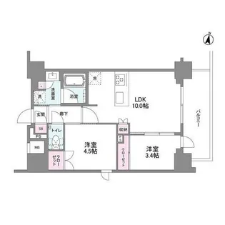 シーズンフラッツ緑地公園【4階】の間取り