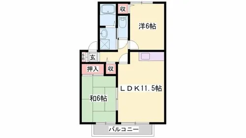 第3山下ハイツ【2階】の間取り