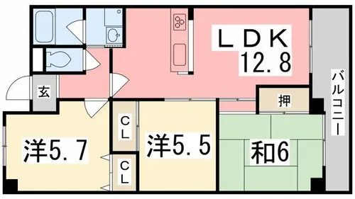 フローリッシュ Ⅰ【202号室】の間取り