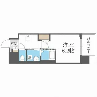 セオリー夕陽丘DOOR【6階】の間取り