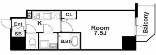 エスリード阿波座ラグジェ【14階】の間取り