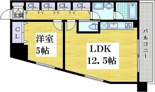 レジュールアッシュ福島【3階】の間取り