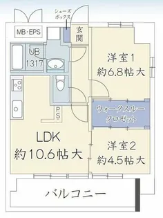 ブリエウメキタ【7階】の間取り