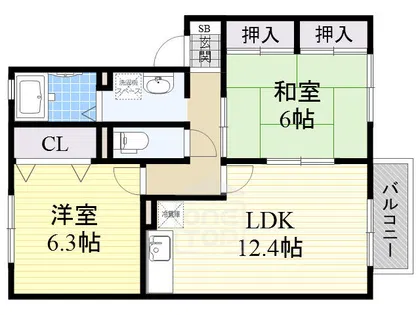 カサブランカ2【1階】の間取り