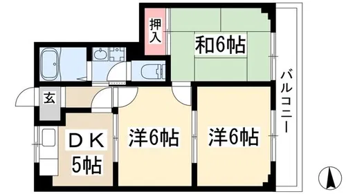 サンシャイン植田【202号室】の間取り