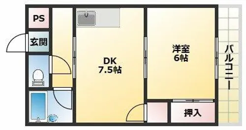 湯里コーポ【2階】の間取り