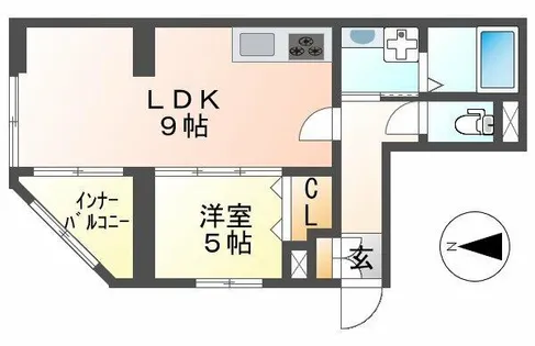 フラワー通りⅡ番館【201号室】の間取り