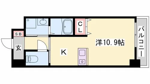 インタービレッジ高岡駅前【605号室】の間取り