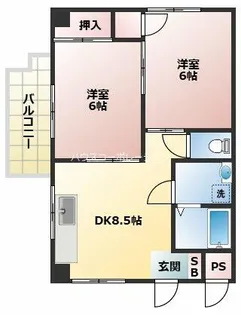 兵庫県尼崎市東園田町5丁目【マンション】の間取り