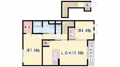 ルミエール【201号室】の間取り