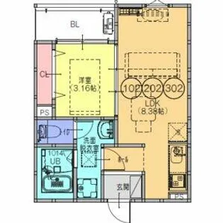大阪府藤井寺市道明寺4丁目【アパート】の間取り