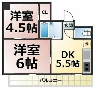 シャトーレ・ノグチ【404号室】の間取り