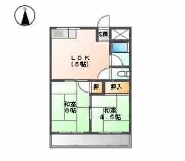 グリーンハイツ双葉【302号室】の間取り