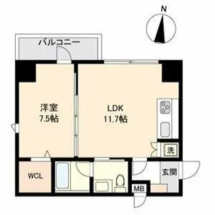 パークフラッツ新栄【705号室】の間取り