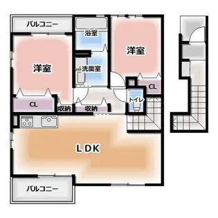 アンプルールリーブルサクラージュⅡ【203号室】の間取り