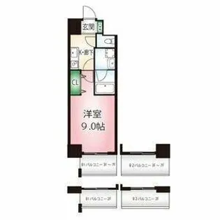 カメリア丸の内【4階】の間取り