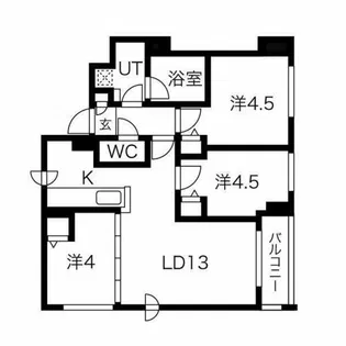 クラッセ札幌シティアクシア・サウステラス【401号室】の間取り