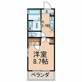 カーサ田代Ⅱ【2階】の間取り