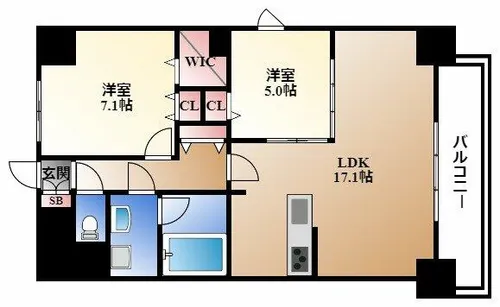 JS御園通【9階】の間取り