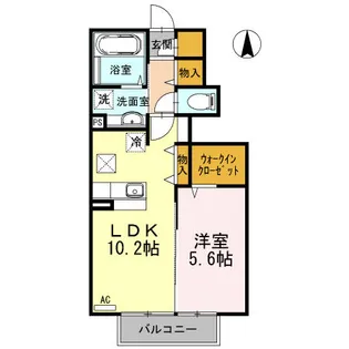 エミネント千早【102号室】の間取り