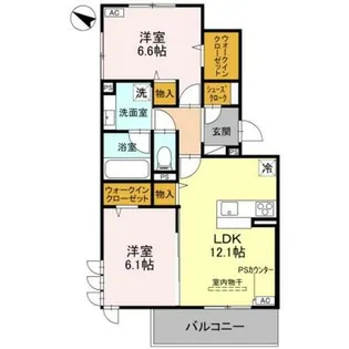 リヴェール京都桂【3階】の間取り