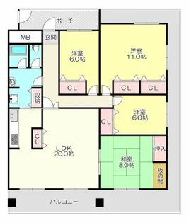 レジェーロ永和【6階】の間取り