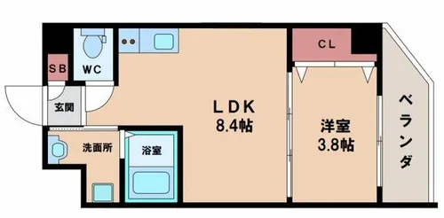 リックス天王寺南【7階】の間取り