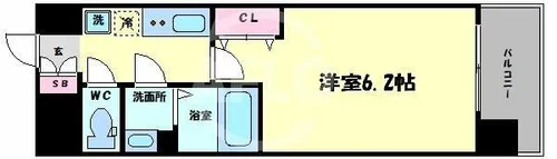 Vita弁天町【3階】の間取り