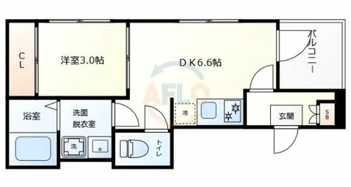 ハーモニーテラス港晴【1階】の間取り